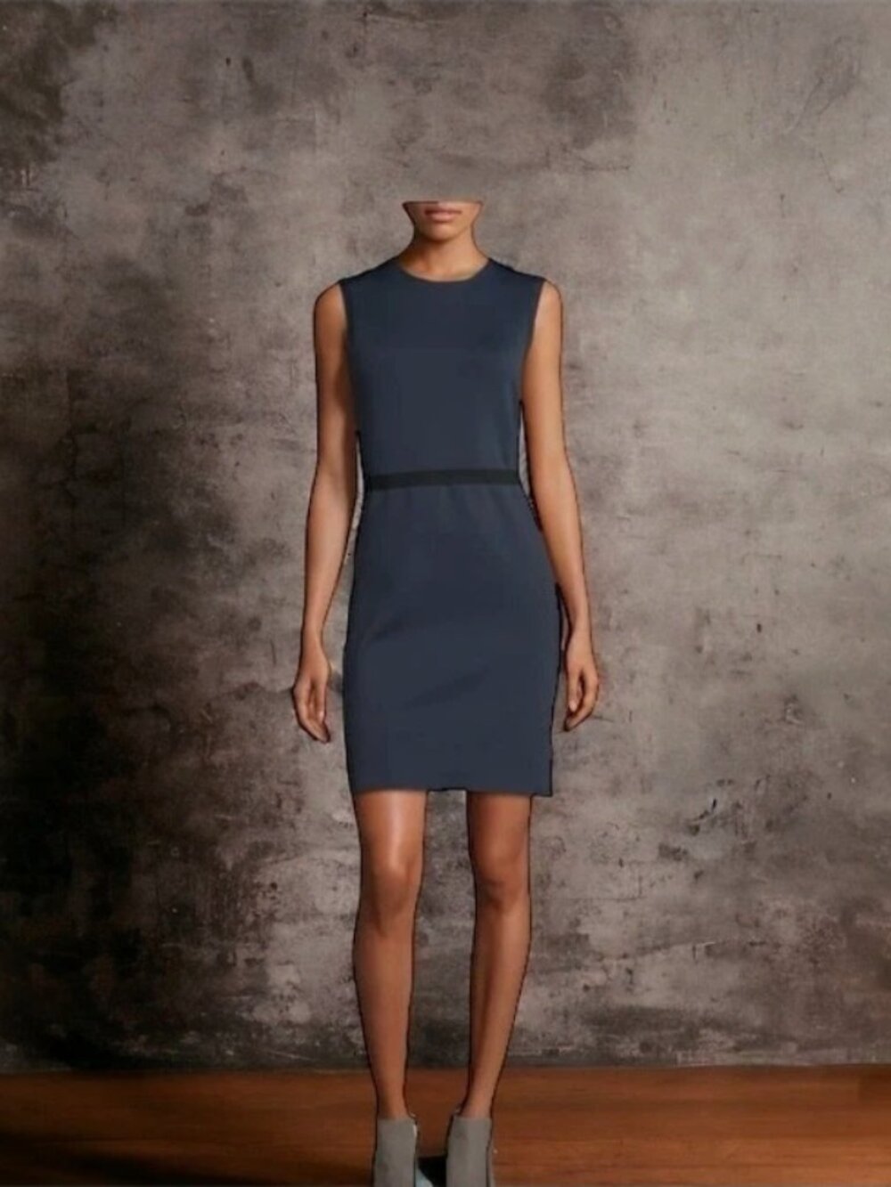 Helmut Lang Black Sleeveless Scuba Sheath Dress Size Large